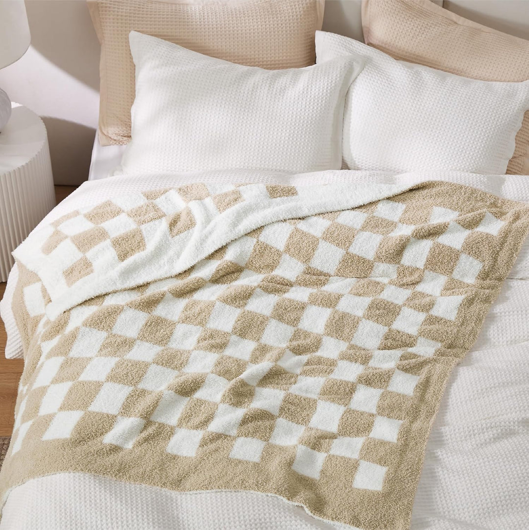 Bedsure Herbstgeschenke, karierte flauschige Überwurfdecke für Couch, superweiche, gemütliche und wa