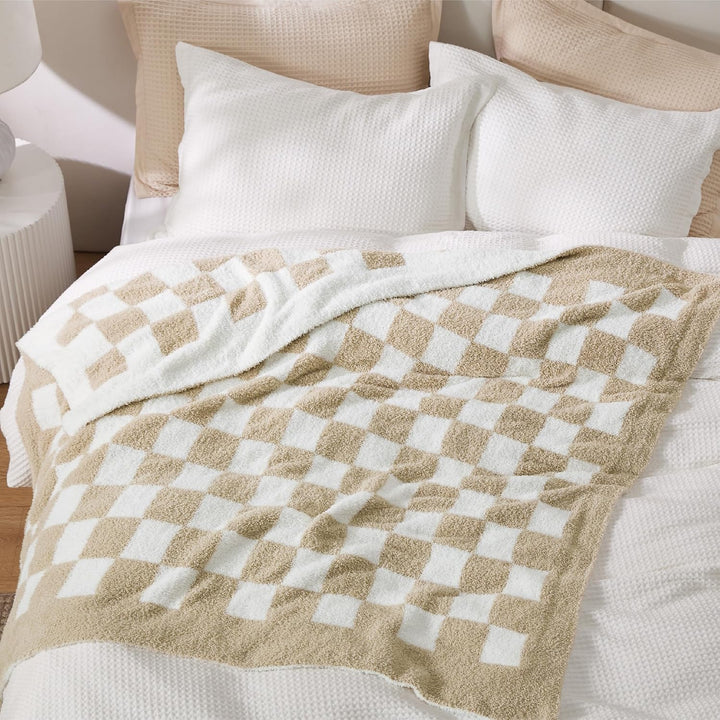 Bedsure Herbstgeschenke, karierte flauschige Überwurfdecke für Couch, superweiche, gemütliche und wa