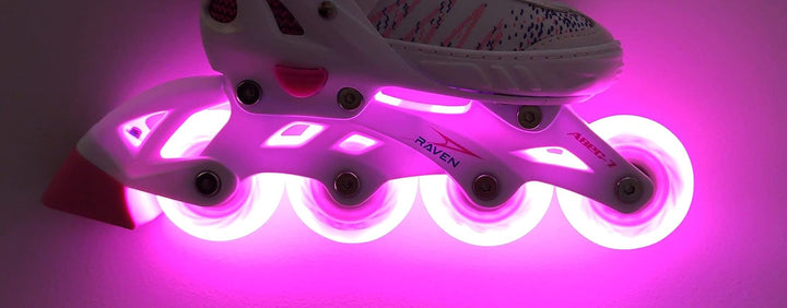 RAVEN 4in1 Inline Skates Triskates Rollschuhe Schlittschuhe Inliner LED Räder für Kinder Mädchen ver