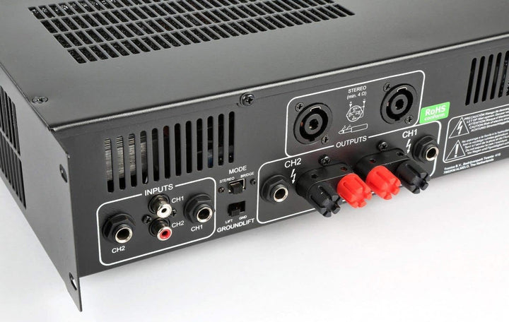 Vonyx VXA-1200 Pa Endstufe Hifi 1200 Watt Pa Verstärker mit Brückenschaltung, 2x600W Stereo Amplifie