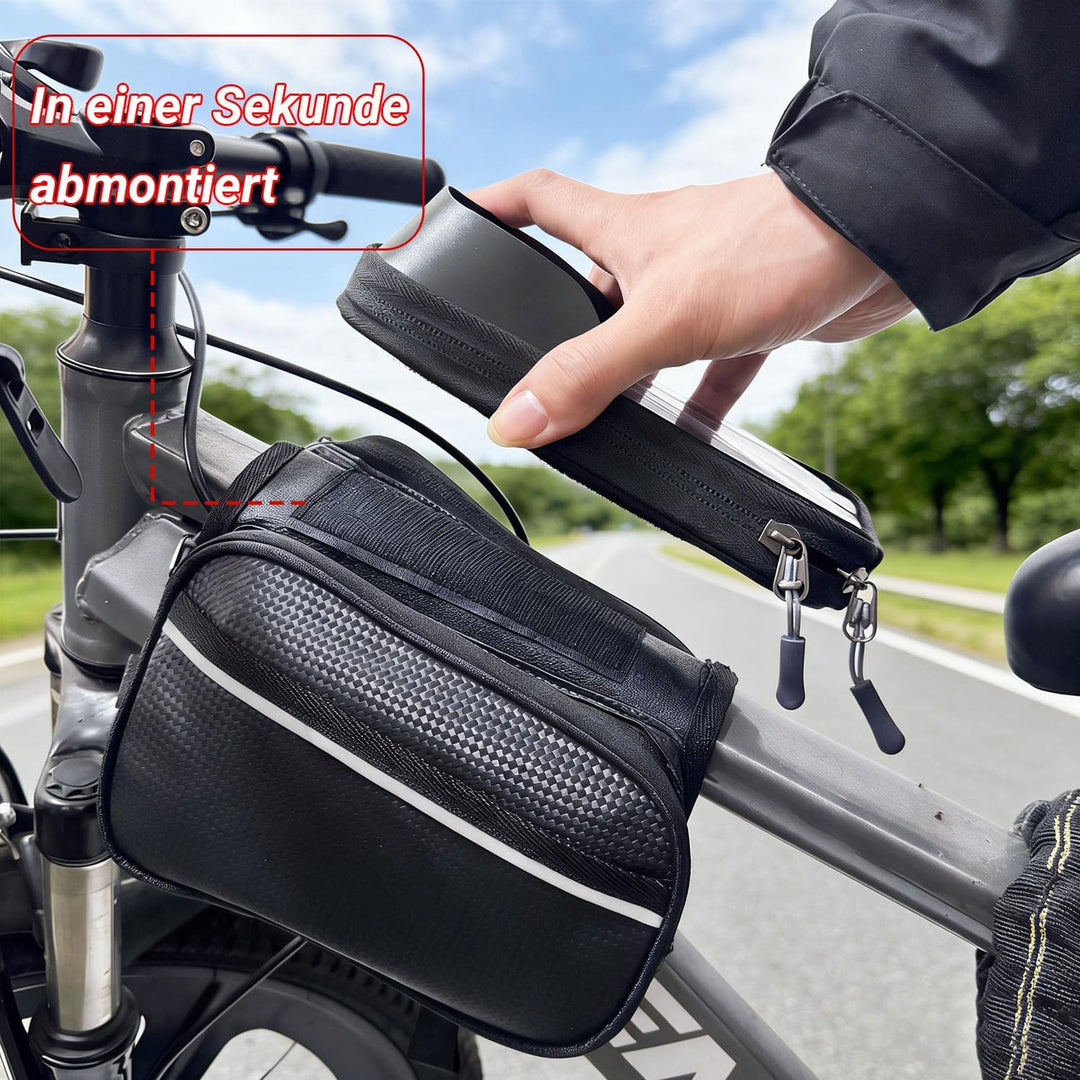 Fahrradtasche Rahmen Wasserdicht, Fahrrad Rahmentasche Kompatibel mit iPhone und Samsung bis 7 Zoll,