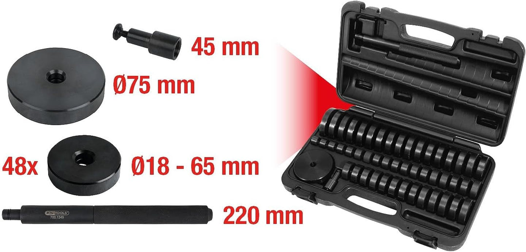 KS Tools 700.1350 Universal-Lager- und Buchsentreiber-Satz, 51-tlg.