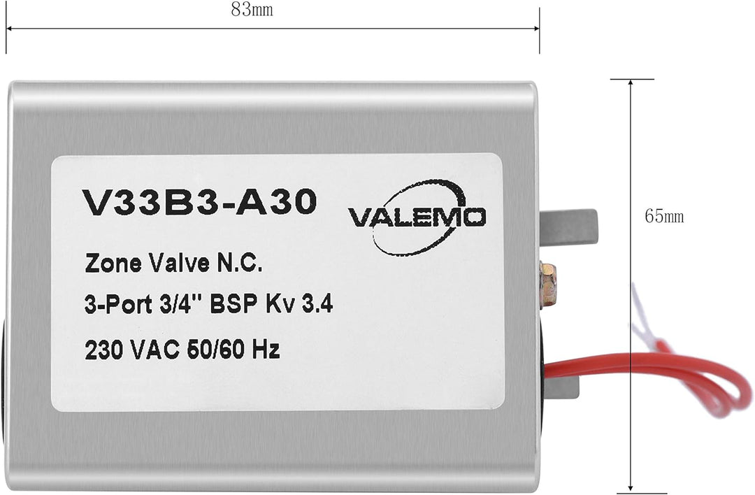 3 Wege Zonenventil 3/4 Zoll 3 Wege Ventil DN20 220V Motorisiertes Ventil 2 Drähte Normalerweise Gesc