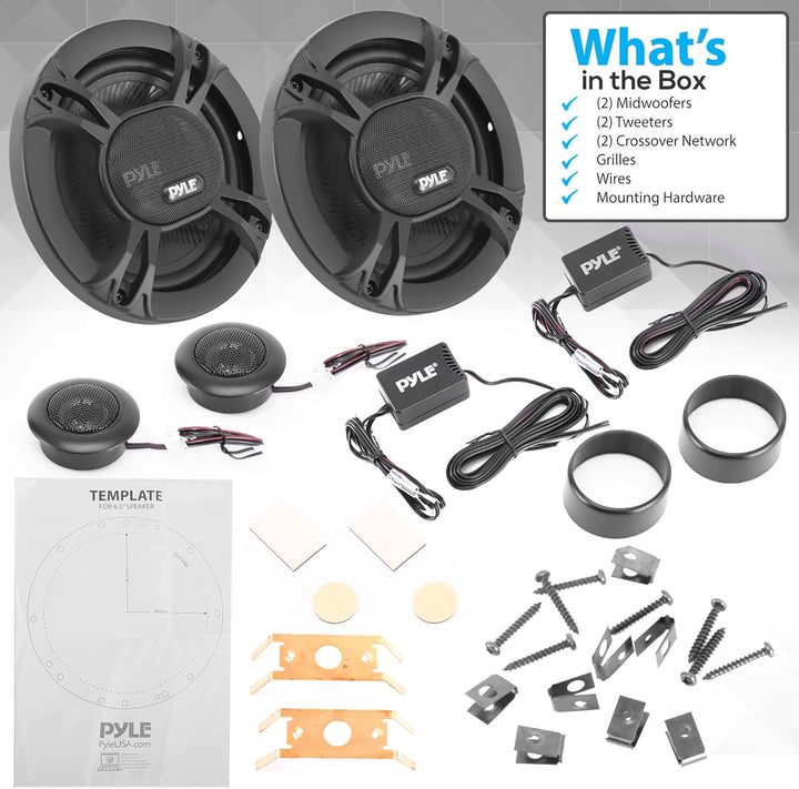 Pyle 2-Wege-Auto-Stereo-Lautsprechersystem – 360 W 16,5 cm (6,5 Zoll), universeller Pro-Audio-Auto-L