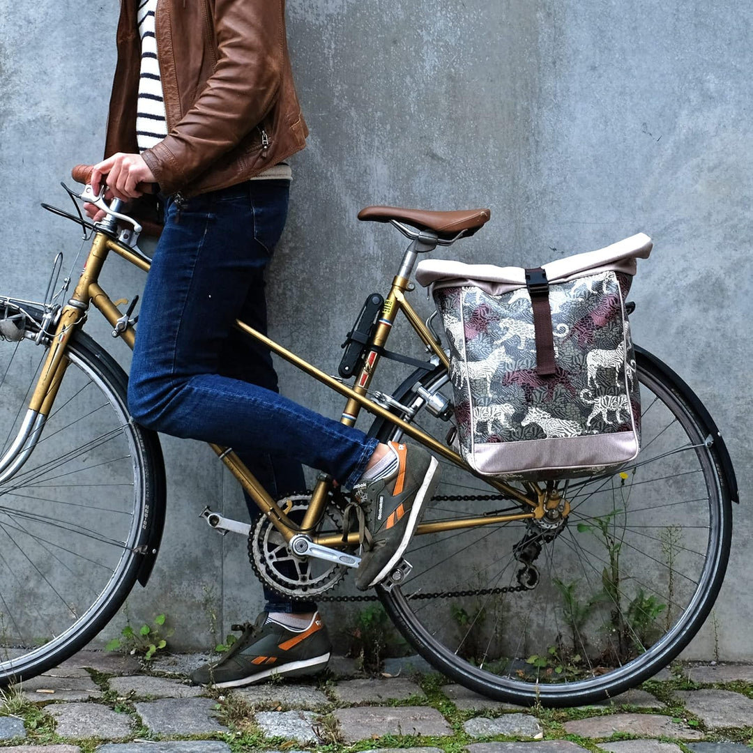 Ikuri Fahrradtasche/Rucksack Kombi Fahrradrucksack aus Plane für Gepäckträger Packtasche Wasserdicht