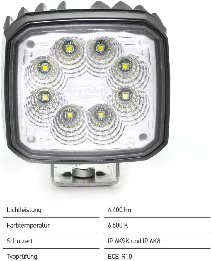 HELLA LED Arbeitsscheinwerfer - Ultra Beam Gen. II - 12V / 24V - 4400lm - Anbau/geschraubt - schwenk