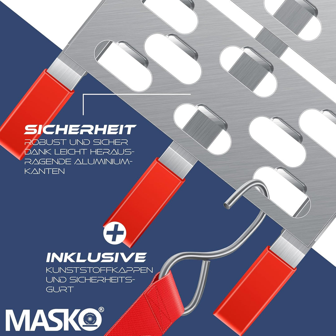 Masko® Auffahrrampe 340kg Faltbare ALU Verladerampe Max 680kg* Pro Paar Verladeschiene Antirutsch Kl