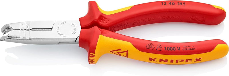 Knipex Abmantelungszange verchromt, isoliert mit Mehrkomponenten-Hüllen, VDE-geprüft 165 mm 13 46 16