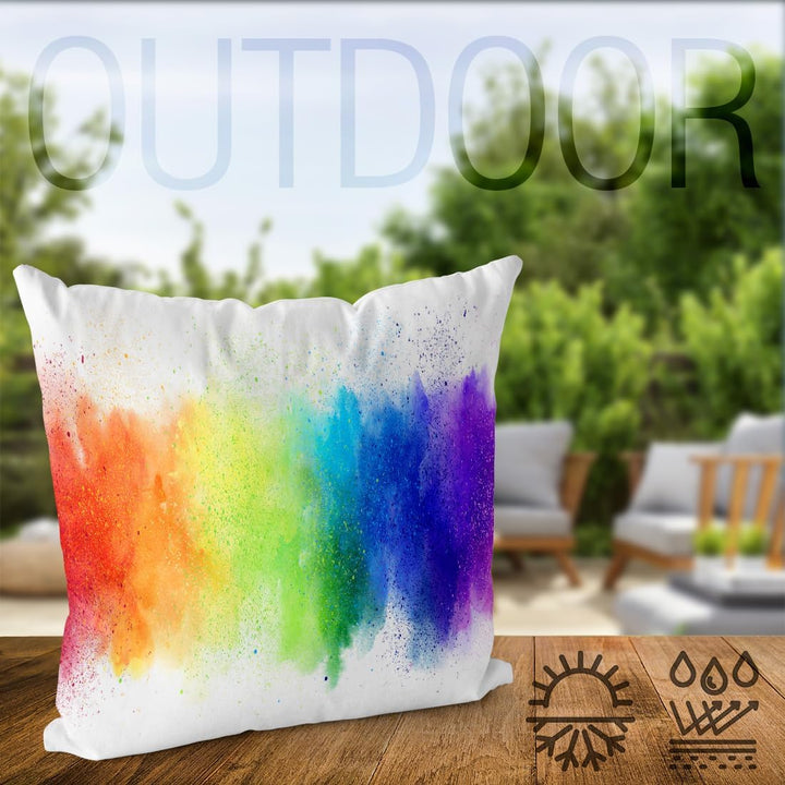 VOID Regenbogen Wasserfarben LGBTQ Kissenbezug Kissenhülle Polyester wasserfest Outdoor Indoor, Kiss
