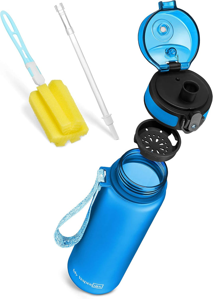 My Vesperbox® Trinkflasche Kinder [500ML] - Wasserflasche Kohlensäure Geeignet & Auslaufsicher - Wat