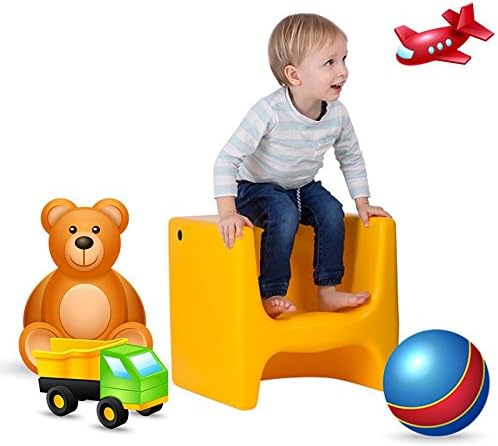 esku DADU Kinderhocker mit DREI Sitzhöhen für Innen- und Aussenbereich | wetterfester Wendehocker fü