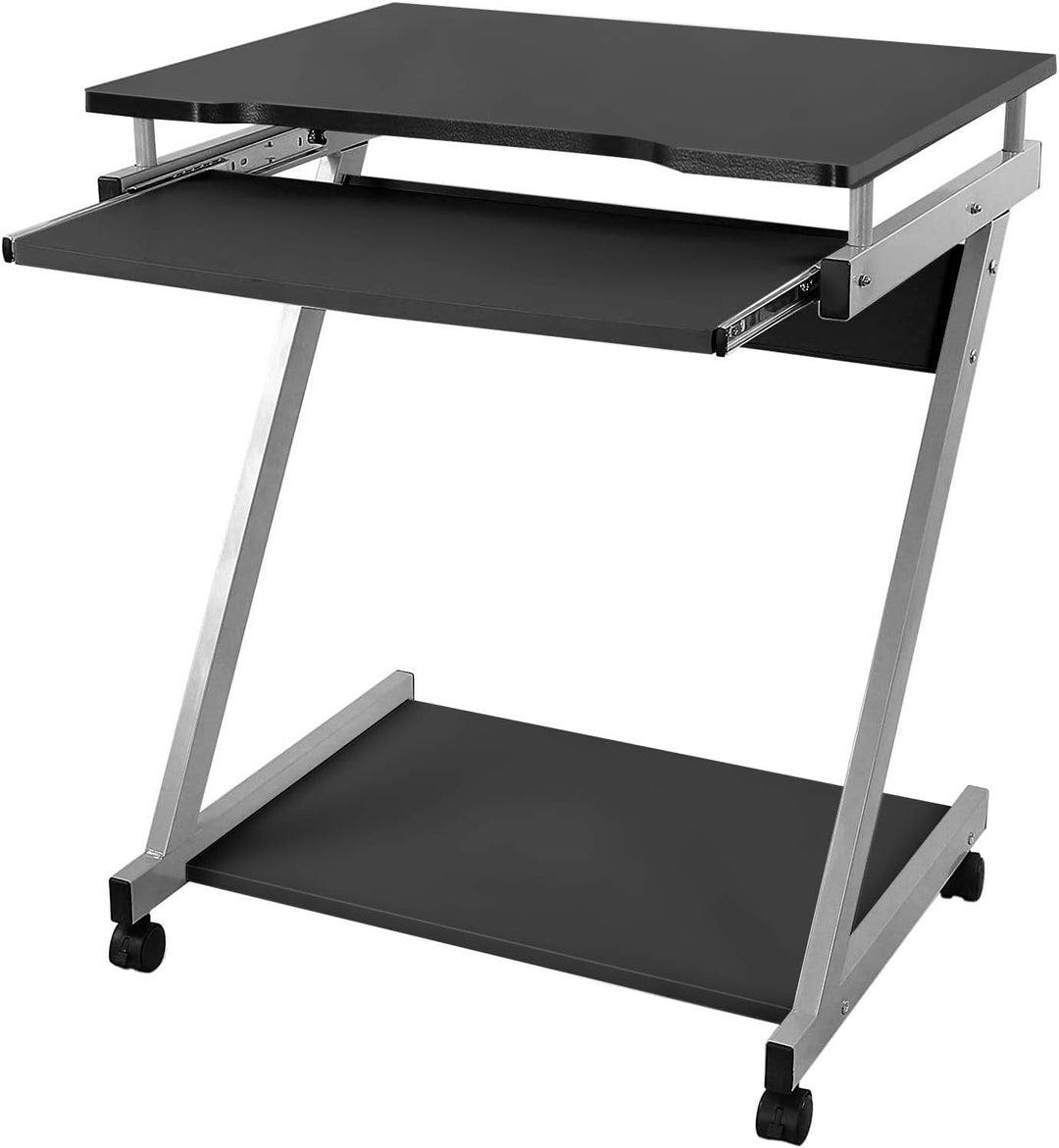 VASAGLE Schreibtisch, Computertisch mit 4 Rollen, 2 Davon mit Bremsen, PC-Tisch leichtgängiger Tasta