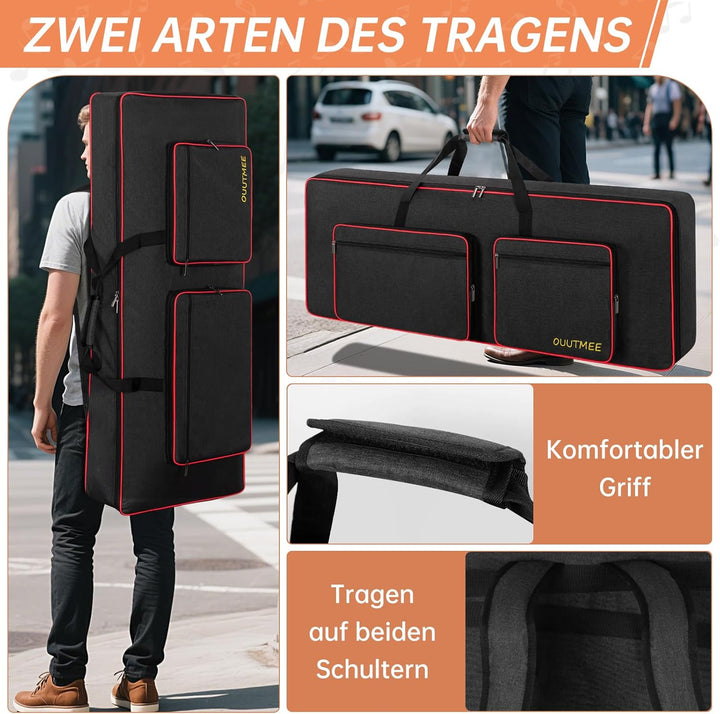 Keyboard-Tasche für 61/76/88 Noten, für E-Klaviere, 600D Oxford-Stoff mit 10 mm Startseite, Gigbag (