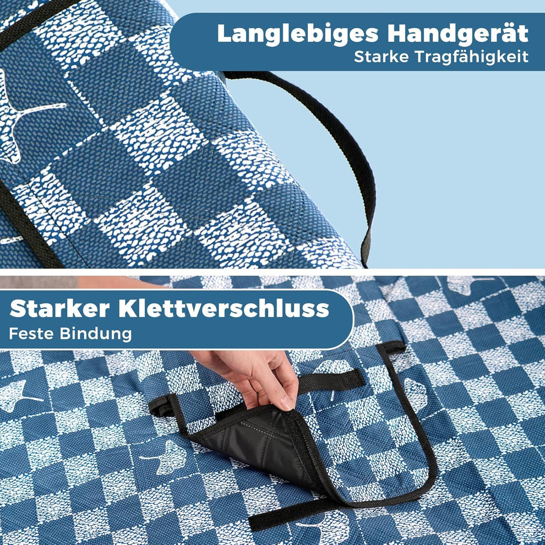 Oak & Tea Picknickdecke 200 x 200 cm, wasserdicht & isolierend, XXL Faltbare Strandmatte, Campingdec