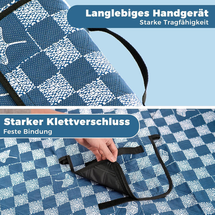 Oak & Tea Picknickdecke 200 x 200 cm, wasserdicht & isolierend, XXL Faltbare Strandmatte, Campingdec