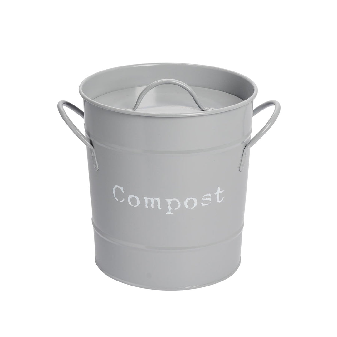 Harbour Housewares Vintage Metall Küchenkompostbehälter - Grau, Grau