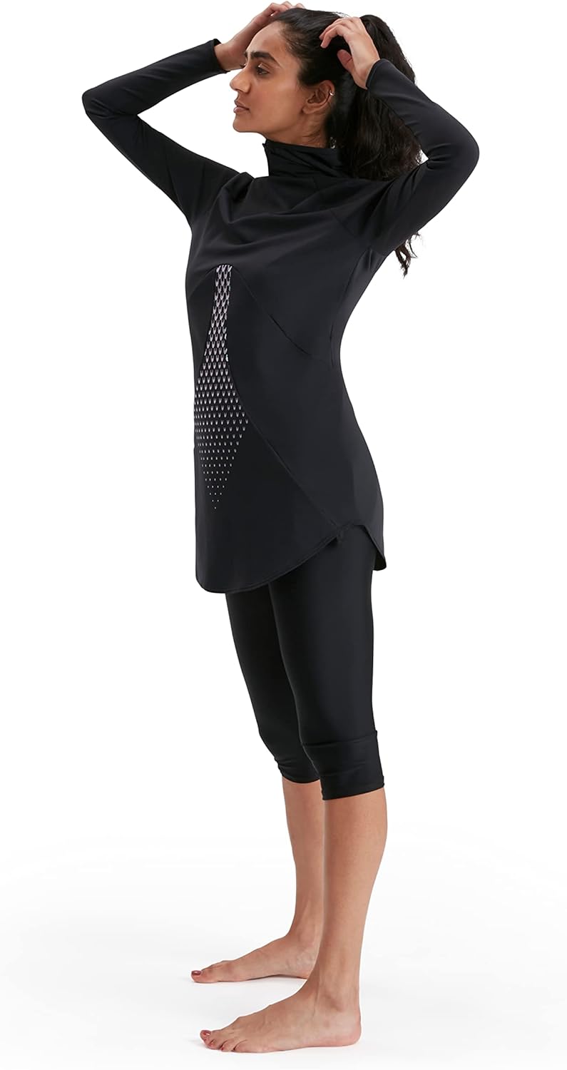 Speedo Damen Hydropro Modest 2 Piece Full Cover Schwimmanzug 28 Schwarz, 28 Schwarz