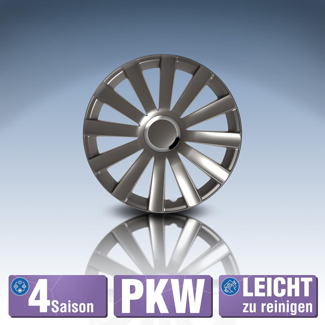 Petex Radkappe 14" Zoll Radzierblenden Satz Radblende silber RB536914, 14" zoll