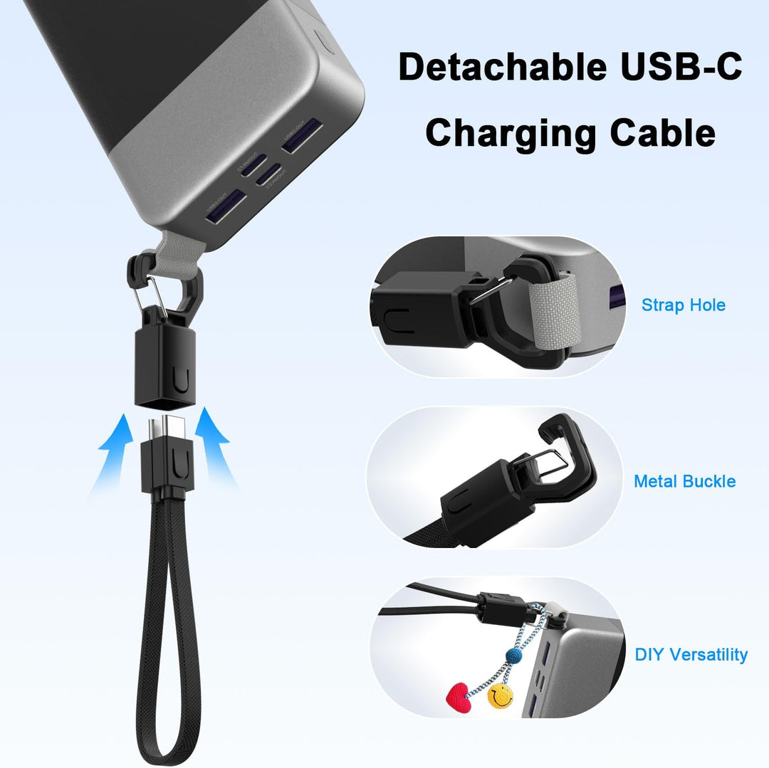 NOBIS 20000mAh Powerbank für Laptops, 65W PD Power Bank Schwarz, Schwarz