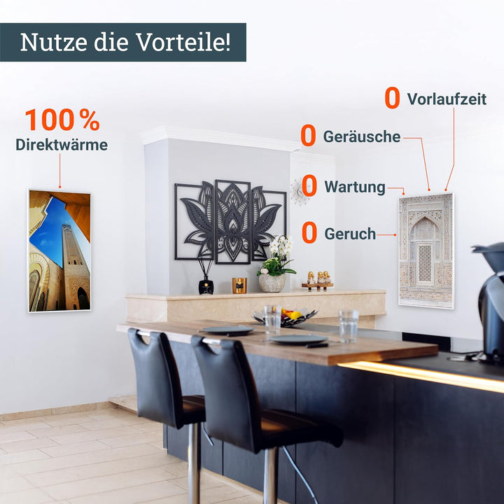 Bildheizung mit 600 Watt ? mit TÜV/GS + 5 Jahre Herstellergarantie ? Überhitzungsschutz ? Infrarothe
