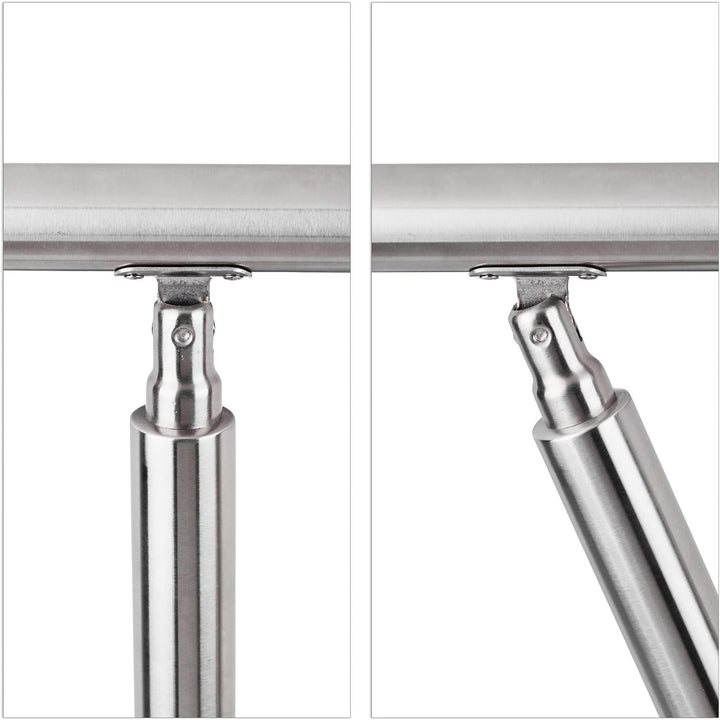 Relaxdays Treppengeländer Edelstahl Set, für Innen und Aussen, Handlauf, 1,0 m lang, 2 Pfosten, ohne