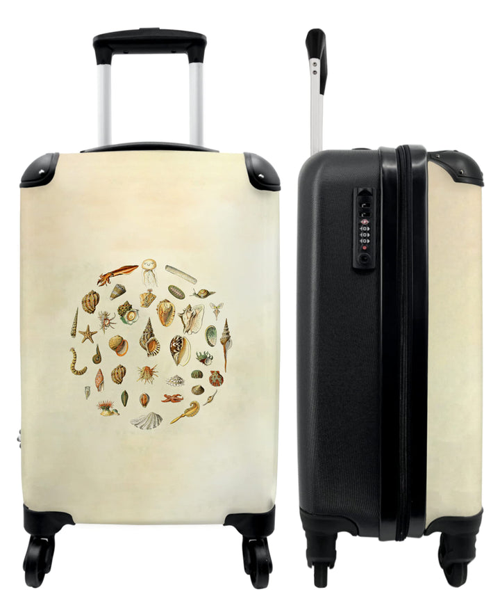 NoBoringSuitcases.com® Koffer Handgepäck Trolley Rollkoffer Kleine Reisekoffer mit 4 Rollen - Vintag