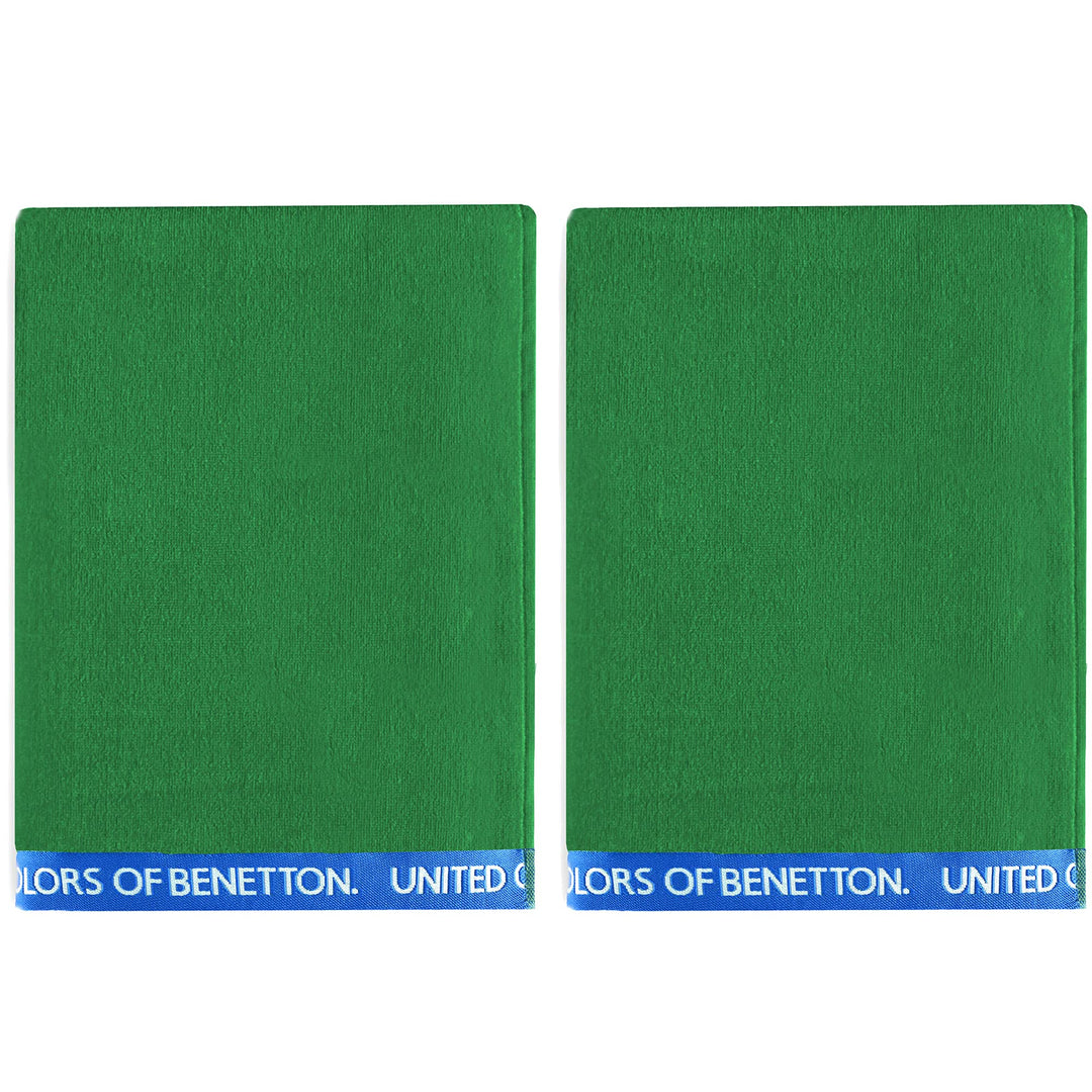 United Farben of Benetton, Set 2 Strandtücher, 90 x 160 cm, 380 g/m², 100% Baumwolle, Grün
