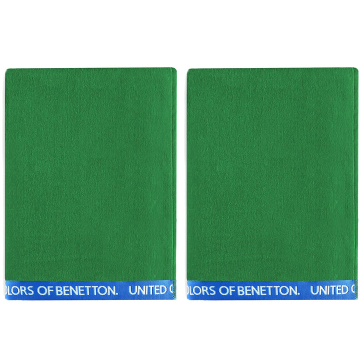 United Farben of Benetton, Set 2 Strandtücher, 90 x 160 cm, 380 g/m², 100% Baumwolle, Grün
