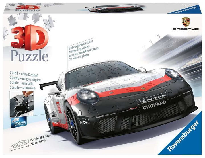 Ravensburger 3D Puzzle Porsche 911 GT3 Cup 11147 - Das berühmte Fahrzeug und Sportwagen als 3D Puzzl