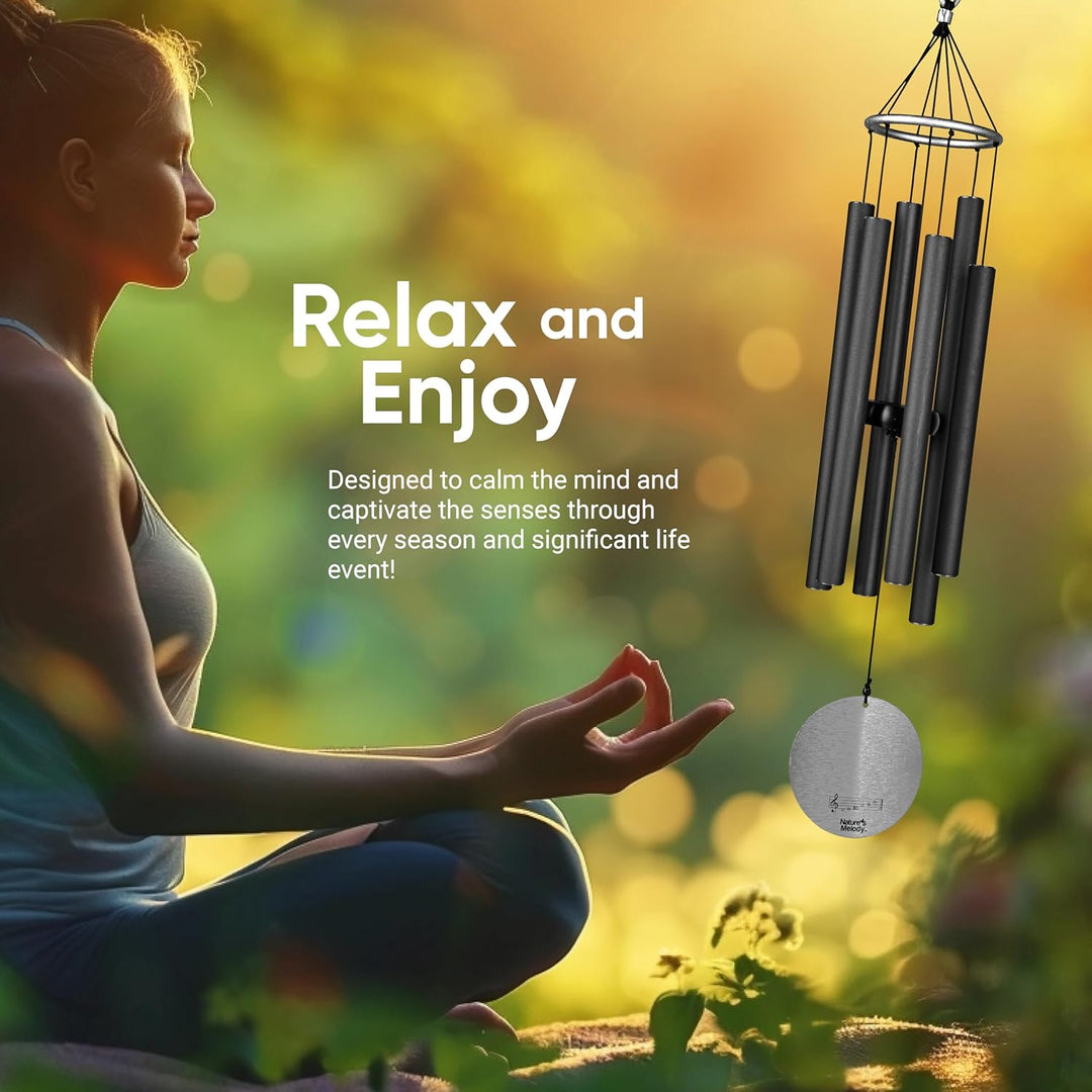 Nature's Melody Windspiel für den Aussenbereich, mit 6 Röhren, mit Pentaton-Skala, 100% rostfreiem A