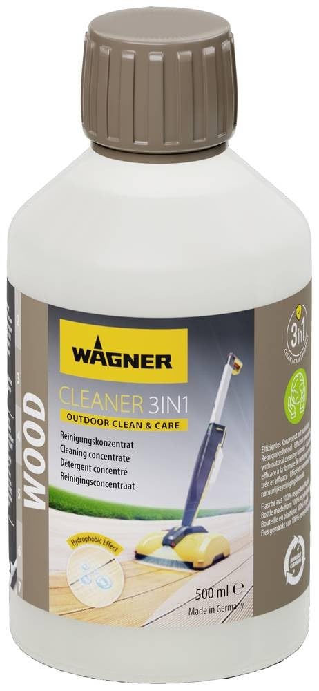 WAGNER Wood Cleaner 3 in 1, 500 ml - Konzentrat für die regelmässige Reinigung von Holz- und WPC-Obe