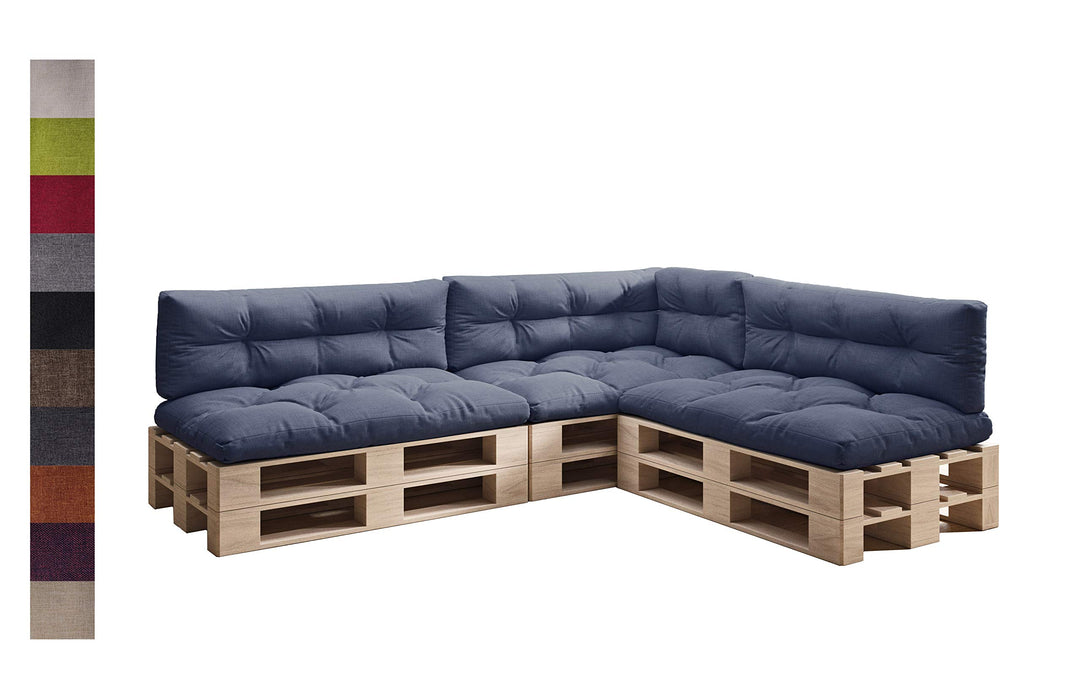sunnypillow Palettenkissen für Palettenmöbel - 7er Set - Palettenauflage 120 x 80 für Palettensofa -
