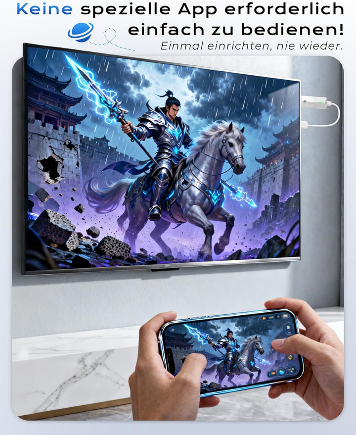 2026 Miracast Wireless Display Dongle Adapter HDMI 1080P@60Hz, 5GHz AirPlay/Miracast für TV/Projekto