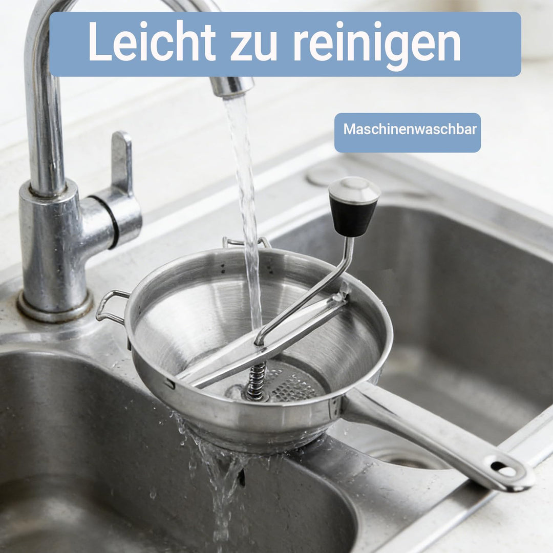 Passiergerät mit 3 Passiersieb,Manuelle Kartoffelstampfer Edelstahl,Classic Potato Masher,Kartoffelp