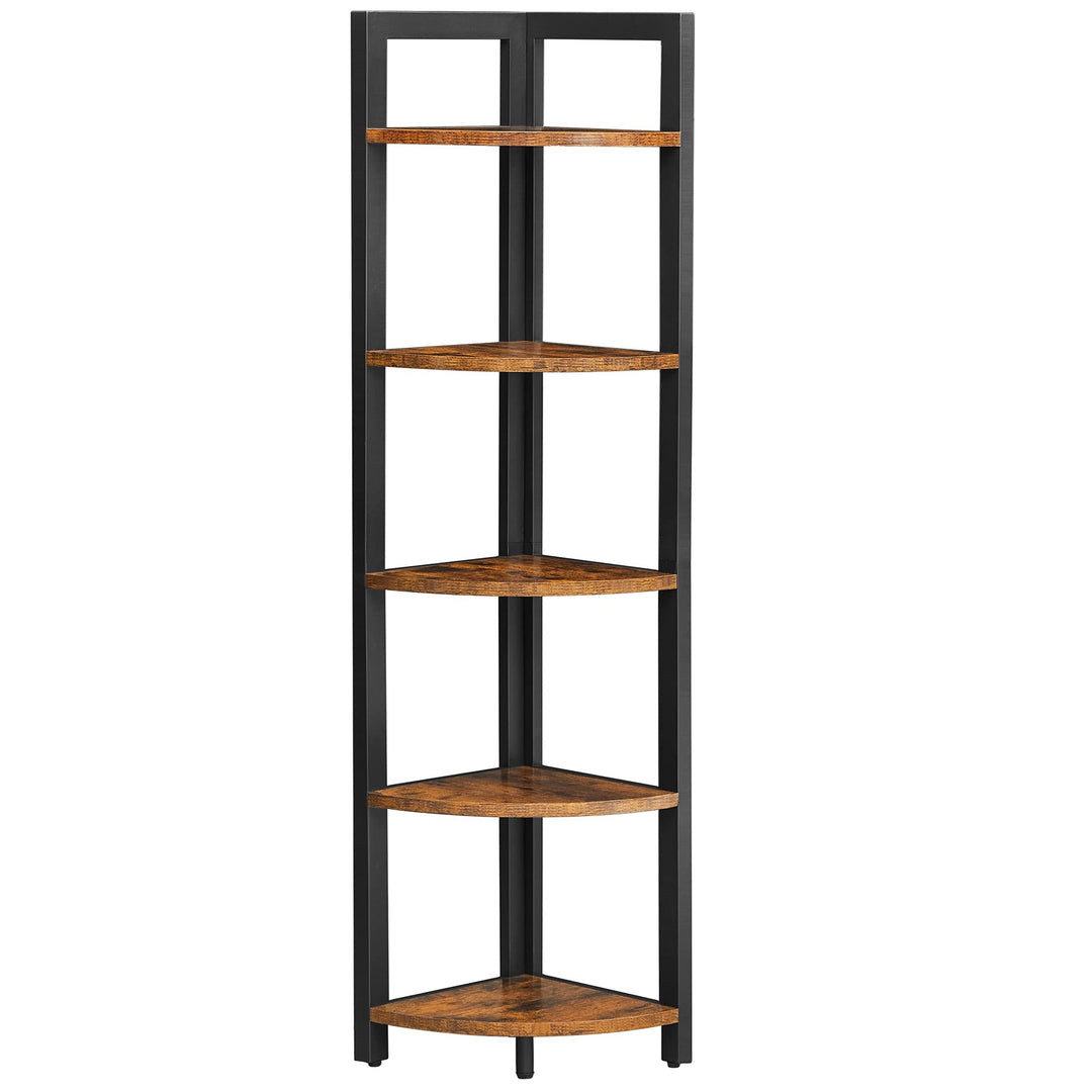 VASAGLE Eckregal mit 5 Ablagen, Bücherregal, Aufbewahrungsregal, multifunktional, für Wohnzimmer, Sc