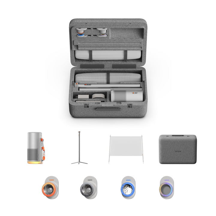 XGIMI MoGo 4 Laser Outdoor Beamer Set – 550 ISO-Lumen, Google TV & Netflix, integrierter Akku + Powe
