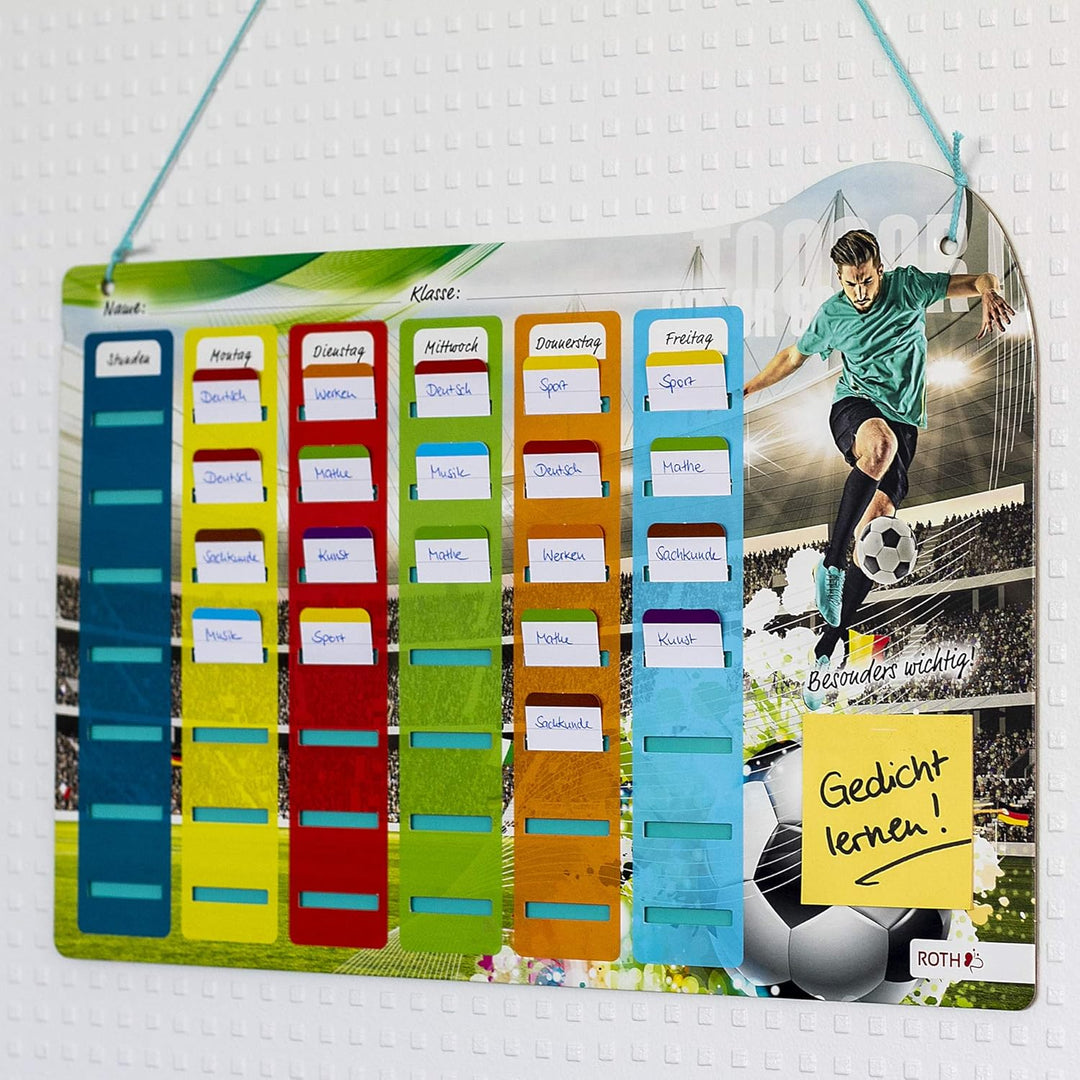 ROTH Klipp&Klar Stundenplan Steck Fix - Fussballer, A3 - ideal für Fussball-Fans in der Grundschule