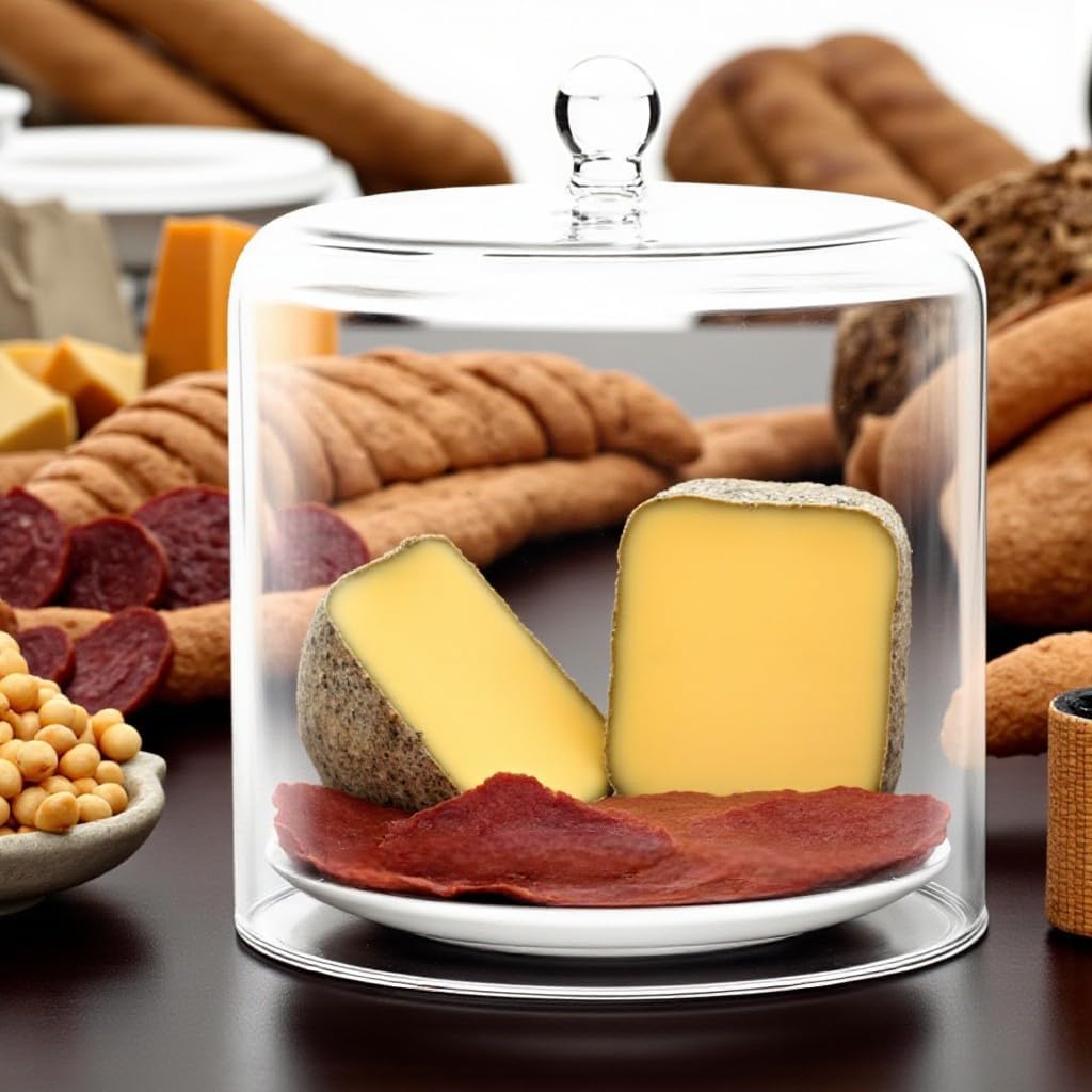 SET ORIGINAL LA GIROLLE AHORN-HOLZ KÄSEHOBEL + EDLE GLASGLOCKE MUNDEGEBLASEN - FÜR TETE DE MOINE CHO