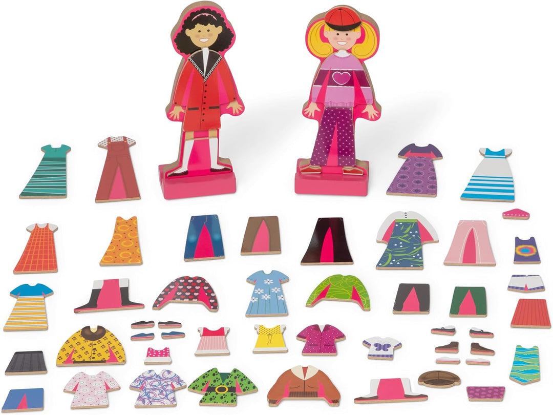 Melissa &amp; Doug - Magnetische Anziehpuppen aus Holz - mit mehr als 60 Teilen für kreativen Ankleidesp