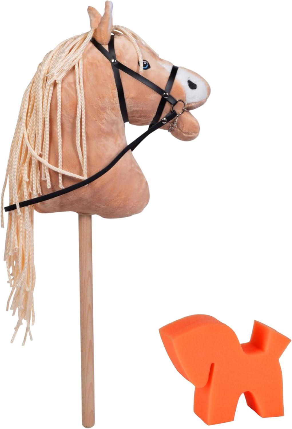RL24 HKM - Hobby Horse Sunny inkl MagicBrush | Steckenpferd mit Trense | Spielpferd aus Plüsch mit H