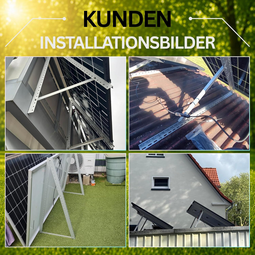 Drei Eichen - 4x Balkonkraftwerk Halterung.118cm stabiles 3mm Aluminiumprofil mit hochwertigen Edels