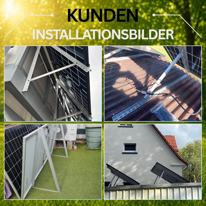 Drei Eichen - 4x Balkonkraftwerk Halterung.118cm stabiles 3mm Aluminiumprofil mit hochwertigen Edels