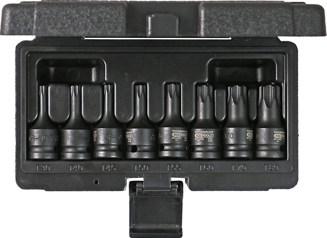 KS Tools 515.1107 1/2" Kraft-Bit-Stecknuss-Satz TX, 8-tlg., T30-T80