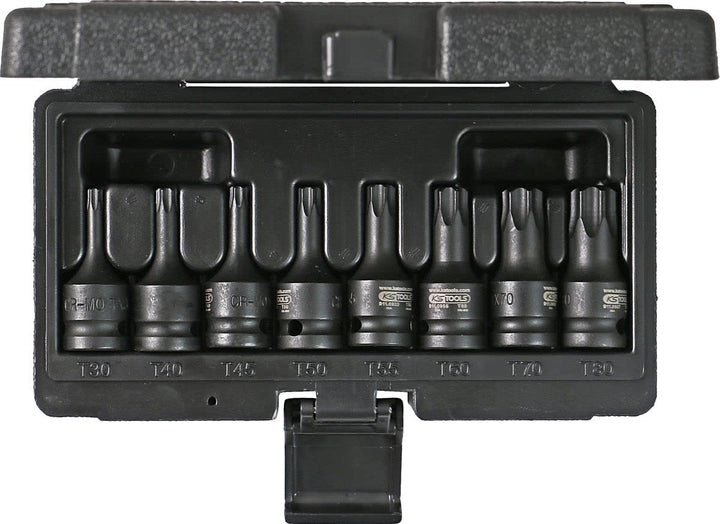 KS Tools 515.1107 1/2" Kraft-Bit-Stecknuss-Satz TX, 8-tlg., T30-T80
