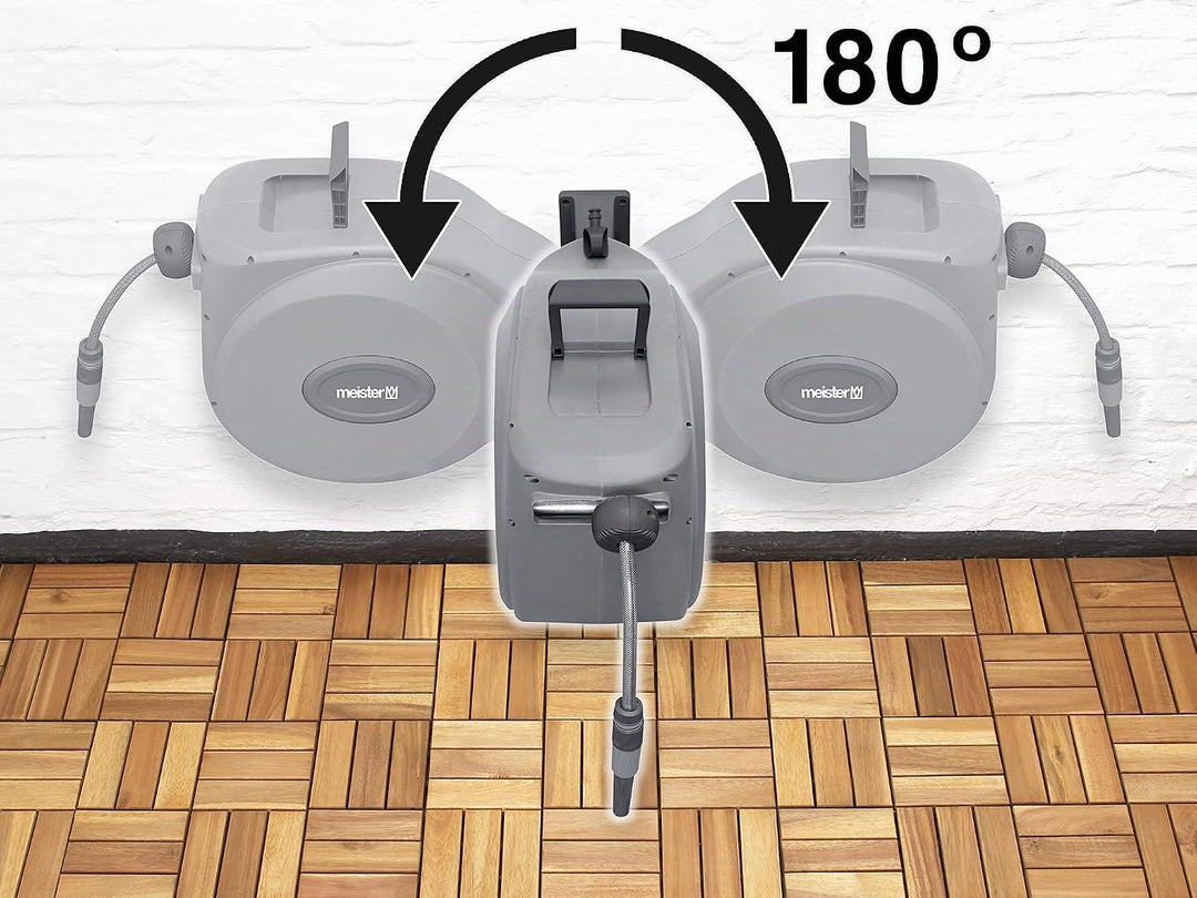 Meister Automatischer Schlauchaufroller - 20 + 2 Meter Schlauch - Automatisches Aufwickeln - Flexibe