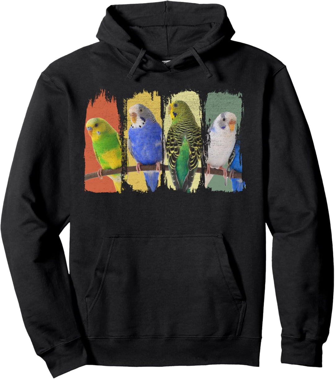 Wellensittich Retro Pullover Hoodie