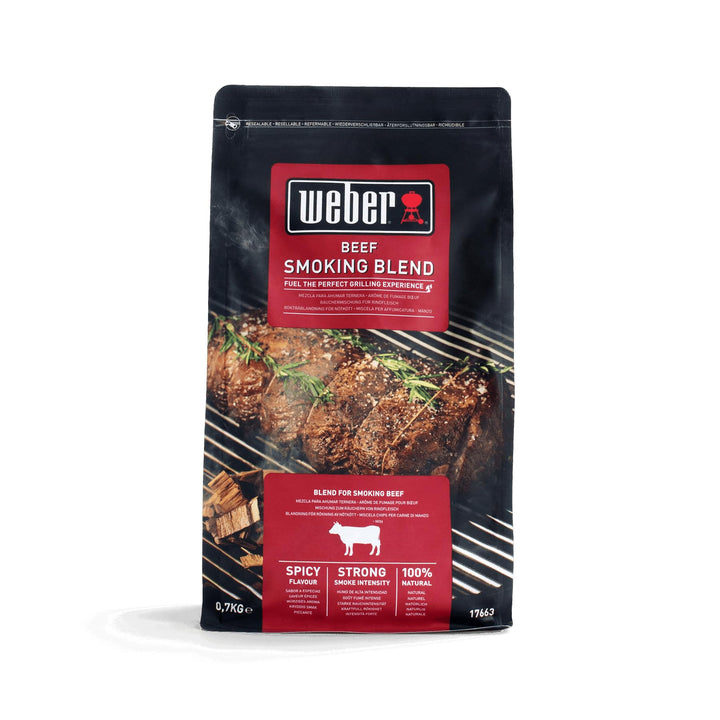 Weber Räucherchips (700g Packung) - für Rindfleisch, Räucherchips-Mischung von Laub-, Nuss- und Obst
