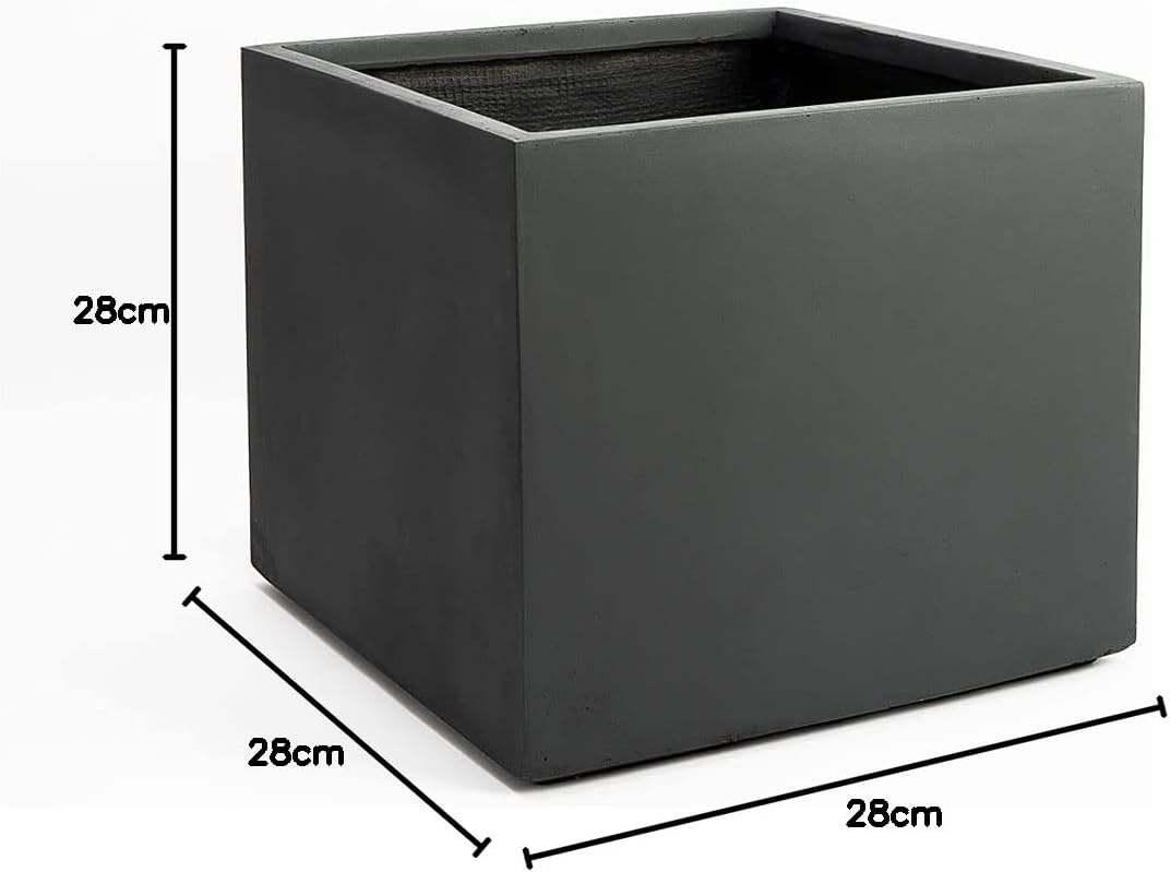 Pflanzwerk® Pflanzkübel Cube Anthrazit 28x28x28cm *Frostbeständiger Blumenkübel* *UV-Schutz* *Qualit