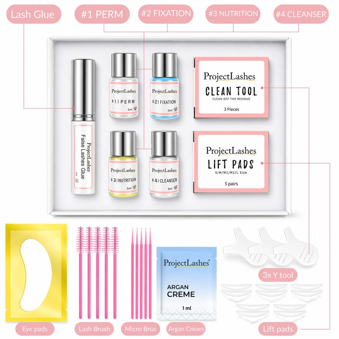 XXL – Lash Lifting Set – Professionelles Semipermanentes Wimpernlifting Kit – 12-15 Anwendungen – Fü