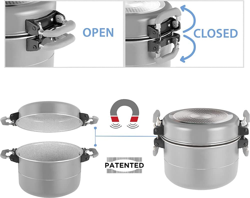 BRUNNER Koch Geschirr Set Fusion 7+1 Magnetic Camping Küche Topf Pfanne Keramik